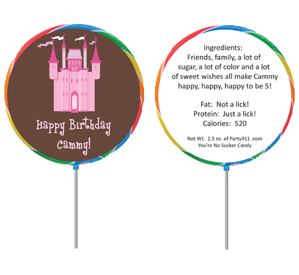 Birthday Castle Theme Lollipop
