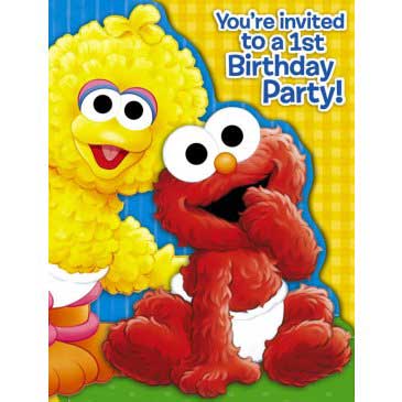 Sesame Beginnings 1st Birthday Invitations