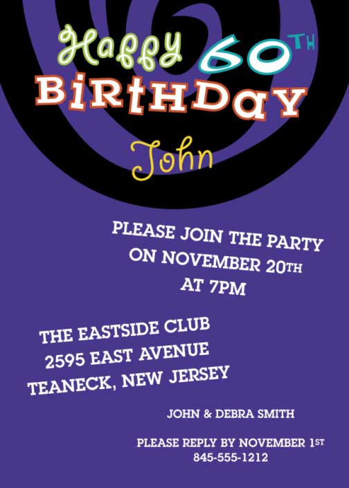 Birthday Swirl Invitation