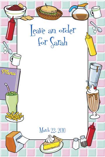 50s Diner Theme Party Sign In Board