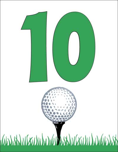Golf Table Number