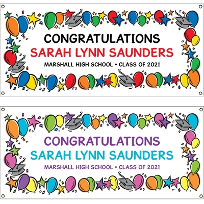 Graduation Balloons Theme Banner