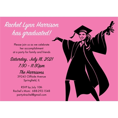 Graduation For Her Character Invitation