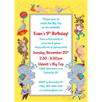 Circus Party Invitation