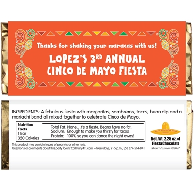 A Mexican Fiesta Theme Candy Bar Wrapper