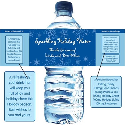 Winter Theme Water Bottle Label
