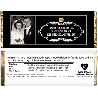 50th Anniversary Vintage Photo Candy Bar Wrapper