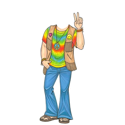 Hippie Guy Cutout