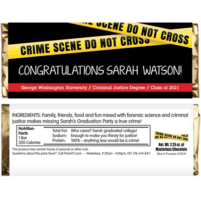 Criminal Justice Degree Graduation Theme Candy Bar 