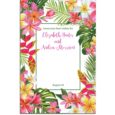 Tropical Flower Sign In Board