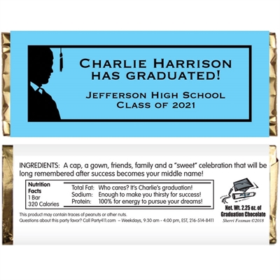 Graduation For Him Theme Candy Bar Wrapper