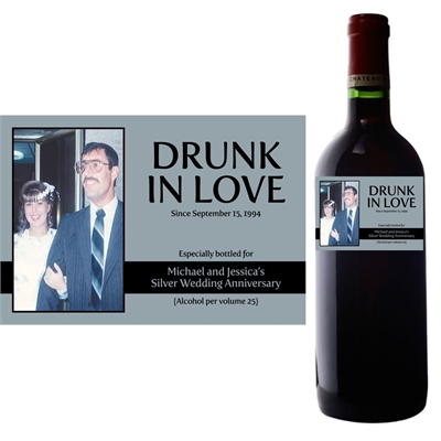 25th Anniversary Theme Bottle Label, Wine