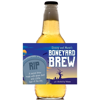 Halloween Graveyard Theme Beer Bottle Label