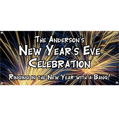 New Year's Eve Fireworks Theme Banner
