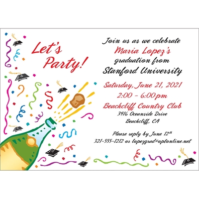 Graduation Champagne Invitation