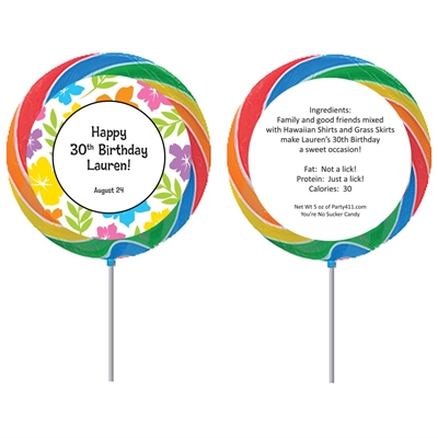 A Luau Hibiscus Theme Custom Lollipop