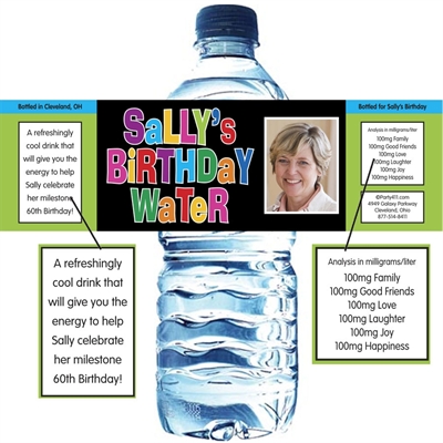 Birthday Celebration Water Bottle Label