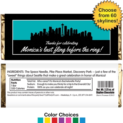 Pick Your Skyline Bachelorette Party Candy Bar Wrapper