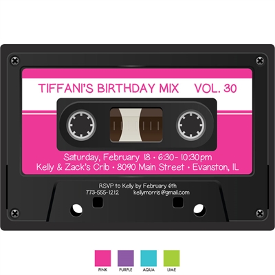 Mix Tape Theme Invitation