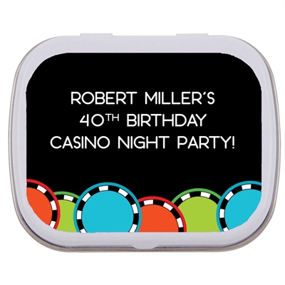 Casino Poker Chips Theme Mint Tin