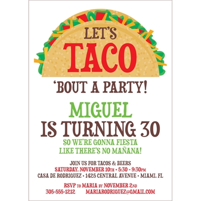 Taco Party Fiesta Invitation