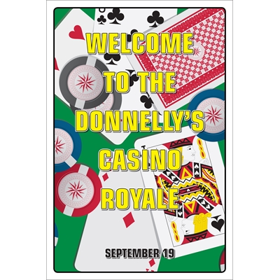 Casino Cards Theme Welcome Sign