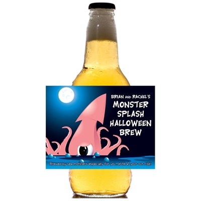 Halloween Sea Creature Theme Beer Label 