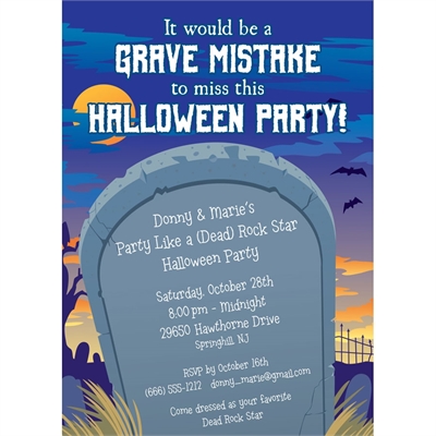 Halloween Graveyard Invitation