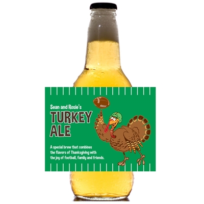 Thanksgiving Turkeybowl Theme Beer Bottle Label