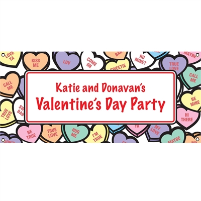 Valentine's Day Candy Hearts Theme Banner