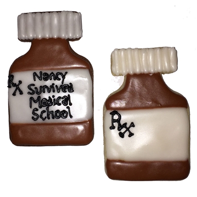 Medical or Nursing School Theme Custom Cookie, RX Bottle