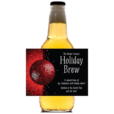 Holiday Party Theme Beer Bottle Label