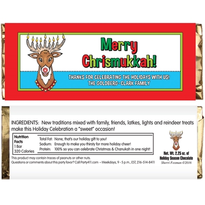 Chrismukkah Theme Candy Bar Wrapper