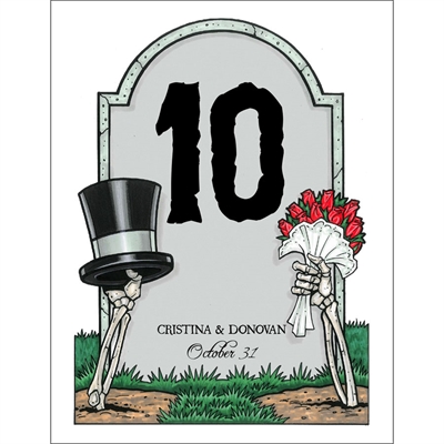 Halloween Tombstone Wedding Table Number