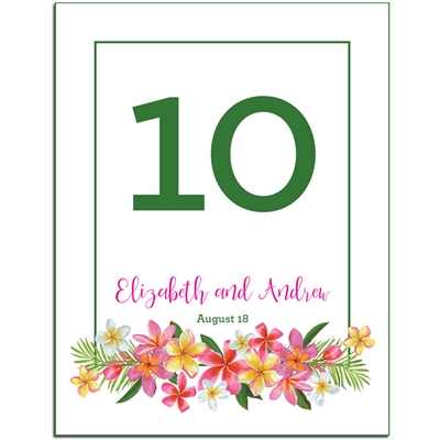 Tropical Flower Table Number