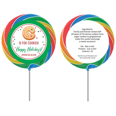 Christmas Cookie Exchange Party Lollipop