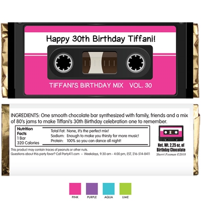 Mix Tape Theme Candy Bar Wrapper