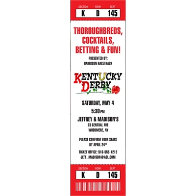 Kentucky Derby Ticket Invitation