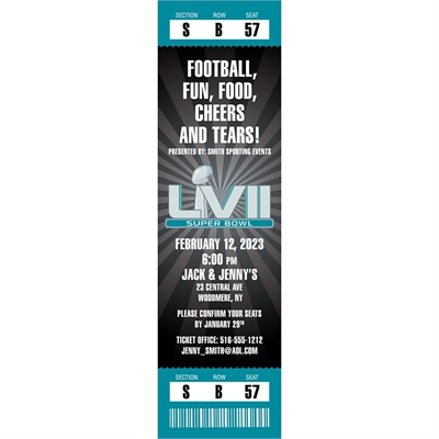 2023 Super Bowl 57 Theme Logo Ticket Invitation