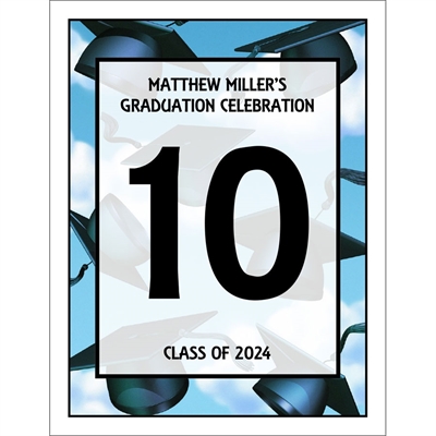 Graduation Caps Theme Table Number