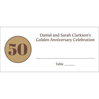 50th Anniversary Theme Seating Card