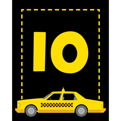 New York Taxis Theme Table Number