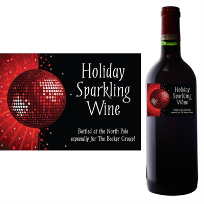 Holiday Party Wine Bottle Label