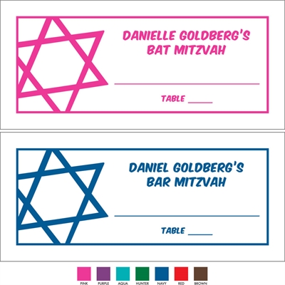 Simple Star of David Seating Card