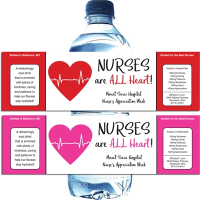 Nursing Appreciation Custom Water Bottle Label