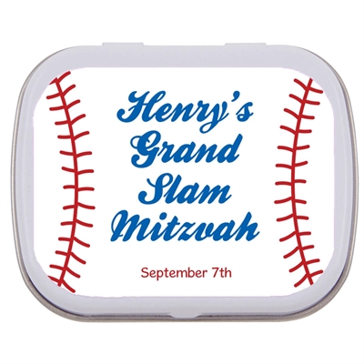Baseball Party Bar Mitzvah Mint Tin