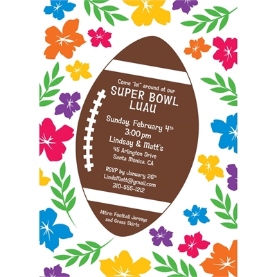 Super Bowl Luau Invitation
