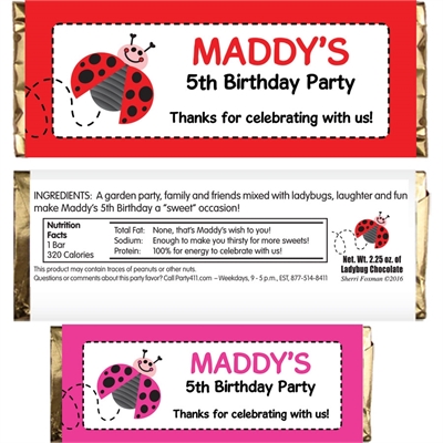 Ladybugs Theme Candy Bar Wrapper