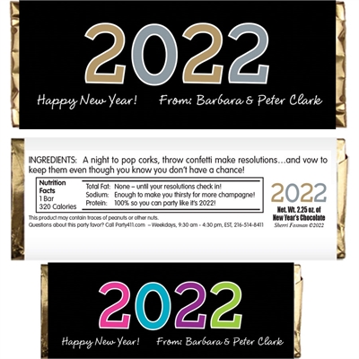 2022 New Year's Celebration Theme Candy Bar Wrapper