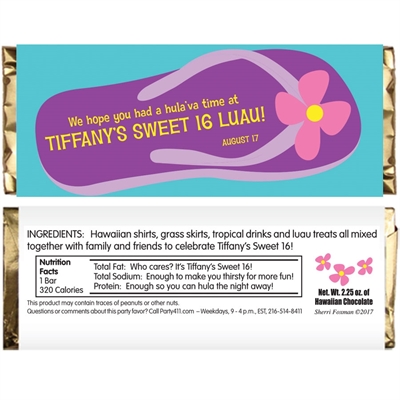 Flip Flop Theme Candy Bar Wrapper